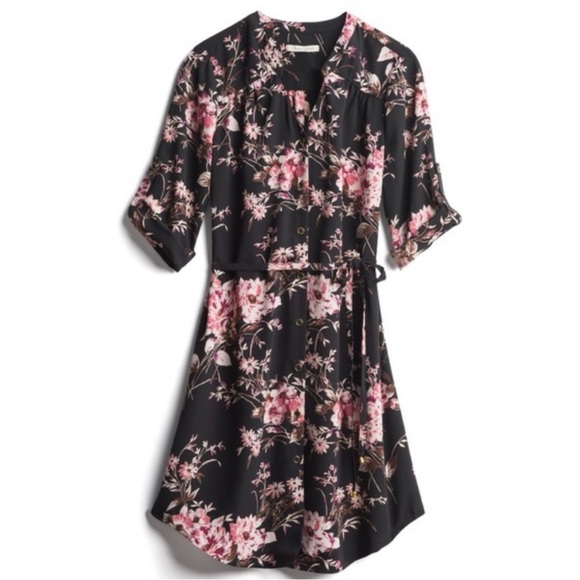 NWOT  41 Hawthorn  Black & Pink Christen Floral 3/4 Sleeve Dress - XS - Picture 1 of 6